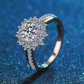 Inel argint sterling cu piatra mare in forma de floare - Deloria Flor